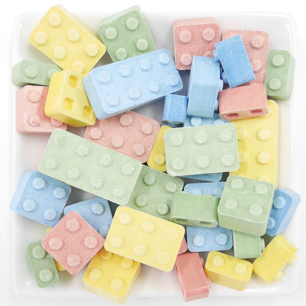 ブロックラムネ[カナダ産]実際にブロックとして組み立てて遊べる６つの味のラムネ  業務用・量り売り用 菓子 卸 エースホームページ